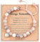 Natural Stone Healing Crystal Bracelets, Adjustable Stretch Pink Zebra Bracelet Crystal Jewelry Yoga Meditation Relax Gifts Friendship Birthday BFF for Women Teen Girls with Encourage Quote Card
