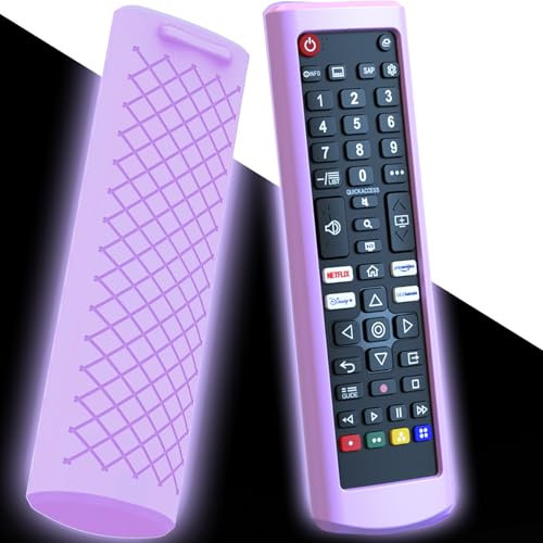 Case for LG TV Remote, Battery Cover Compatible with LG Remote Control for Smart TV AKB Series Universal TV Remote Cover Glow in The Dark Purple