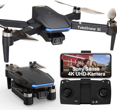 Toladrone GPS Drohne mit Kamera 4K, 5G WIFI FPV Übertragung Drone für Erwachsene Bürstenloser Motor Autom Rückkehr Follow Me RC Quadrocopter TD31GPS Drohnen für Anfänger