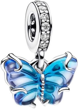 MITSOKU Charms Blauer Schmetterling 925 Sterling Silber Anhänger Perlen für Armbänder und Halsketten Schmuck Geschenke für Frauen
