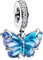 MITSOKU Charms Blauer Schmetterling 925 Sterling Silber Anhänger Perlen für Armbänder und Halsketten Schmuck Geschenke für Frauen