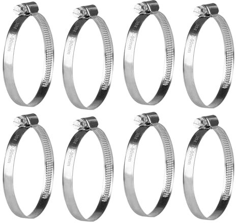 8 STK Schlauchschellen Edelstahl, Einstellbare 70-90 mm Schlauchschellen Set, Schlauchklemmen Set, 304 Edelstahl Rohrschellen Schraubschellen Set für Waschmaschine Poolschlauch Schellen Set