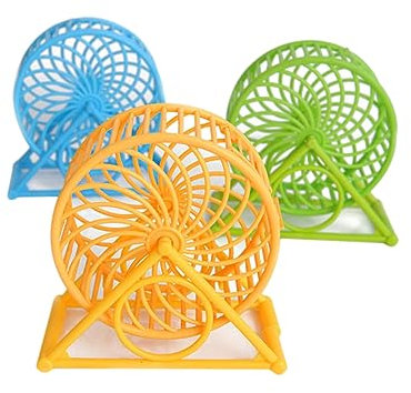 BELLIFFY 3stücke Teiliges Hamster Spielzeug Lustigem Laufrad Und Halterung Bunte Praktische Laufräder Für Kleine Haustiere Wie Hamster Und Mäuse Einfach Zu Reinigen Und Robust