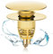 Tappo Lavandino Bagno, Tappi Bidet Universale Pop Up, Per Il Foro Di Drenaggio Di 30-42 Mm, Tappo Vasca Da Bagno Di Scarico In Metallo Per, Cucina, Filtro Lavandino Bagno, Tappo Bidet (Oro)