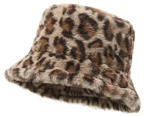Leopardenmuster Fischerhut, Reversibel Fischerhüte, Anglerhut, Sommer Sonnenhut, für Damen und Herren, Urlaub, Wandern, Camping, Einkaufen