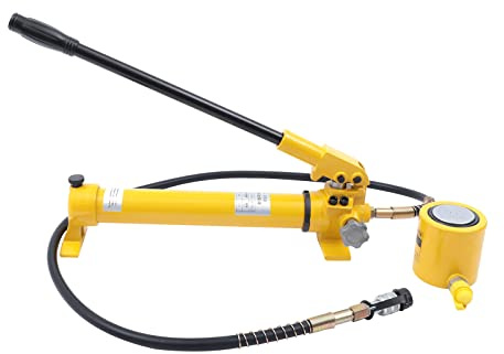 30T Hydraulic Cylinder Jack Sets, Low Profile Hydraulic Jack Porta Power Kit with CP-700 Hydraulic Hand Pump Hydraulic Ram Cylinder Jack Single-Acting Industrial Mini Jack Ram