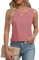 Chicrise Top Femme Casual Tank T-Shirt D'été sans Manches Haut Affaires Mode Rose X Grand 46-48