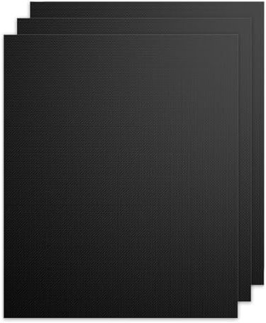 BBQ & Backofen Grillmatten 3er Set- Feuerfeste Brandschutzunterlage, PFOA Frei Grillmatten, Wiederverwendbar Antihaft Grill-und Backmatte,für Holzkohle,Gasgrill (Schwarz, 50x40cm)