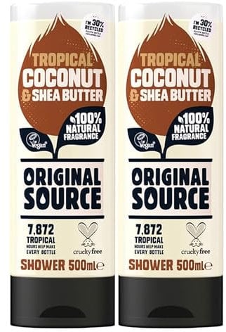 Katsy Style Coconut & Shea Butter Shower Gel Pack of 2 (500ml Each) – Hydrating & Vegan Body Wash for Soft, Nourished Skin