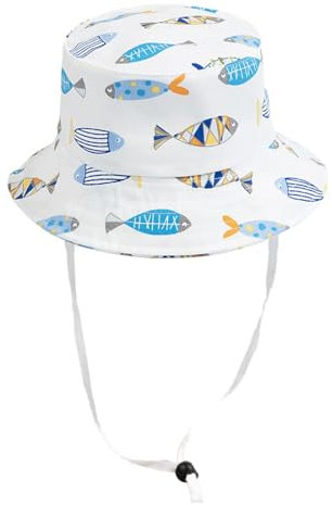 JEYORZY 1 Pcs Chapeaux de Soleil Protection Solaire Chapeau de pêcheur Chapeau pour Enfant pour Bébé 3-12 Mois Chapeau Anti UV de Large Bord Bébé Filles Garçon d’Été Plage Vacance