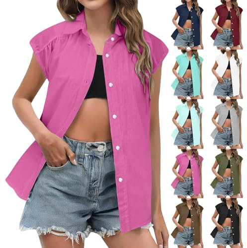 Camicia Donna Estiva Maglietta a Righe Completo Cerimonia Seta Raso Mezza Manica Tuta Sportiva Sportive Fitness Maglioni Primaverili T-Shirt Sportiva Top Fucsia