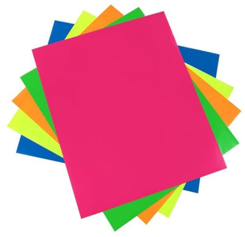 KARLOR A4 UV Transferfolie Selbstklebend, 5 Neon Farben PU Wärmeübertragungsfolie Fluoreszierend Flexfolie Plotterfolie Klebefolie für T-Shirts Textilien Handtaschen elektronische Produkte, Waschbar