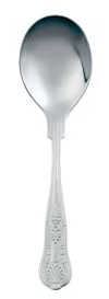 Kings Stainless Steel Cutlery - Pack of 12 - Parish Pattern Flatware, 18/0 Stainless Steel, Regal Embossed Handle Design, Durable Tableware for Home & Commercial Use - Kings Soup Spoon