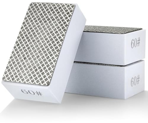 Diamond Hand Polishing Pads 60 Grit, Diamond Sanding Pads | 3 Pcs Tile Polishing Pads and Diamond Sanding Blocks for Glass, Stone, Concrete Sander, Granite, Marble, Metal Grinding
