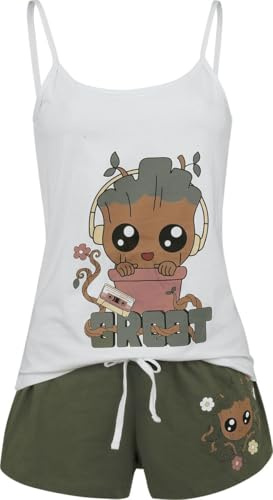 GUARDIANS OF THE GALAXY Groot Frauen Schlafanzug weiß/grün