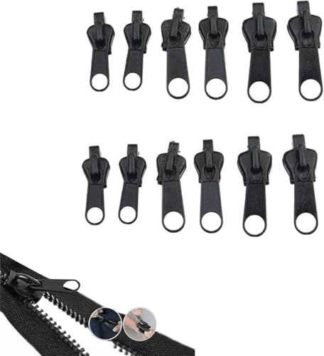 12 Stück Reißverschluss -Zipper Ersatz, Universal Reißverschluss Reparatur Set, Erhältlich In 3 Größen, Einfach Anbringbare Schieber für Bekleidung, Taschen, Schlafsäcke