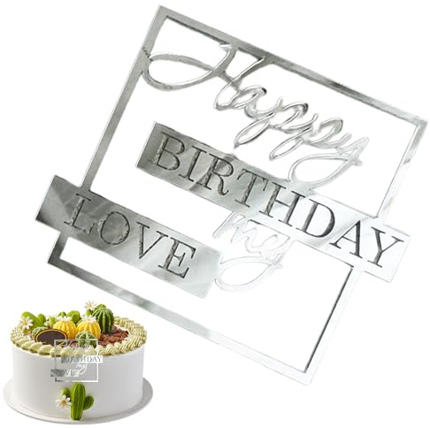 Birthday Cake Topper, Birthday Cake Decorations - Novelty Unique Insert | Unique Novelty Acrylic Insert, My Love Party Decoration for Women