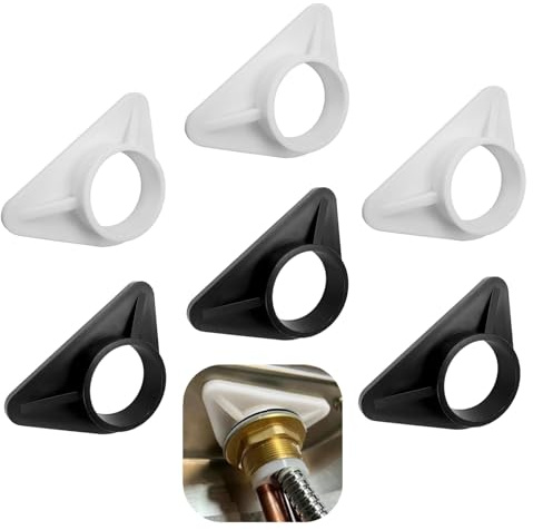 6 Pcs Faucet Reinforcement Brace – Sturdy Kitchen Sink Stabilizer Plate with 36mm Inner Bore to Reduce Faucet Wobbling, Universal Fit for Most Standard Tap Bases (Triangle Support Bracket)