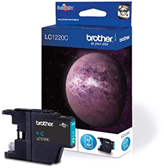 Brother LC-1220C Inkjet Cartridge, Cyan, Single Pack, Standard Yield, Includes 1 x Inkjet Cartridge, Brother Genuine Supplies