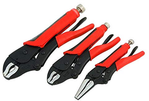 Dapetz ® 3 Piece Mole Grip Vice Wrench Set Locking Pliers Tool Plier New Powerful Locking Action, Clamps Fitted With Quick Release, Thumb Screw Adjustment