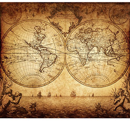 Meishe Art Poster Druck Weltkarte Retro Vintage Navigation Schiff Karte Dekoration Bildung Heimwand Dekoration