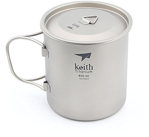 Keith 300 ml / 900 ml Titan Tasse Outdoor Geschirr Camping Reisen Faltbare Griff Tasse (600ml)