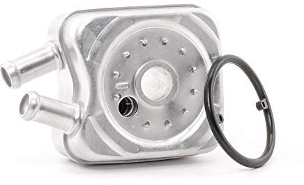 RIDEX 469O0002 Enfriador de aceite Radiador de Aceite Radiador de aceite aceite de motor compatible con VW GOLF II 19E, 1G1 Transporter T4 Bus 70B, 70C, 7DB, 7DK, 70J, 70K, 7DC, 7DJ GOLF III 1H1
