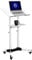 VIVO Steel Mobile 24 inch Height Adjustable Multi-Purpose Rolling Podium, Lectern, and Laptop Workstation Desk with Storage Tray, White, CART-V03W