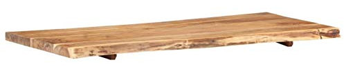 Tidyard Badezimmer Waschtischplatte Badezimmer Waschtisch Waschtischkonsole Platte Holzplatte für Aufsatzbecken Badmöbel Baumkante Massivholz Akazie 120 x 55 x 3,8 cm