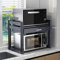 Mikrowellenhalter 50cm | Regalwinkel Für Mikrowellenregale | Metall Küchenregal | Küchenschrank Organizer Schrank | Stand Oven Organizer Unit | Mikrowellenhalterung (Schwarz/Weiss)