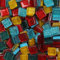 200g Tesselles en Verre Colorées Carreaux de Mosaïque Verre en Carrée Morceaux Verre de Mosaïque pour Loisirs Créatifs, Décoration, 1x1cm(Coloré)