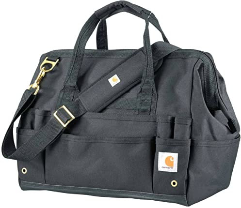 Carhartt Unisex's 16-inch 30 Pocket Heavyweight, Water-Resistant, Durable Tool Storage Bag, Black, One Size