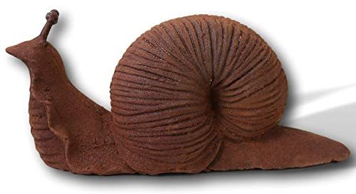 aubaho Gartenskulptur Schnecke Figur Eisen Garten Rost Eisenfigur Skulptur Gartenfigur
