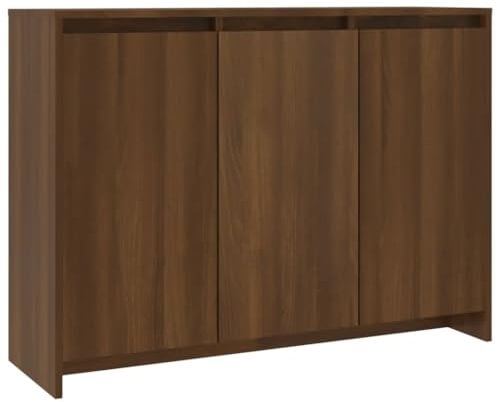 vidaXL Sideboard mit 3 Türen Kommode Anrichte Schrank Beistellschrank Mehrzweckschrank Standschrank Eichen-Optik Braun 102x33x75cm Holzwerkstoff