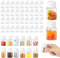 BUENTYA 50 PCS Botellas Pequeñas de Plastico Transparente, 30ml Empty Botella de Plastico Transparente con Tapón de Rosca para Cosméticos 2 Stickers for Travel, Toner, Lotion