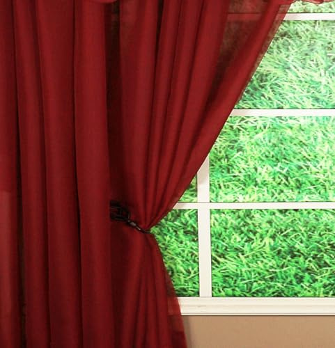 Today's Curtain Emelia Voile-Vorhang, 160 cm, Burgunderrot, 152,4 x 160 cm (B x L)