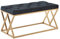 FineBuy Sitzbank Samt Schwarz 90x46x44 cm Flur Polsterbank mit Metallgestell, Bettbank Schlafzimmer Chesterfield Design, Flurbank Garderobenbank Modern