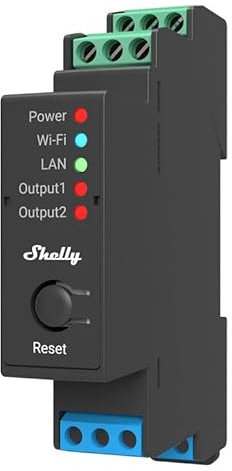 Maxxistore® - Shelly relè da guida DIN connessione Wi-Fi LAN e Bluetooth (Shelly PRO2PM)
