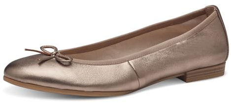 Tamaris Ballerines Classiques pour Femme, Semelle intérieure Tactile, Cuivre métallisé, 37 EU
