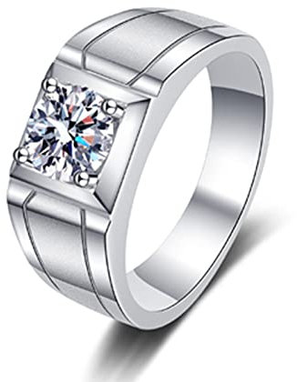 BCughia Verlobungsring Silber, Ringe Silber Weiss Rundschliff 0.5ct Moissanit Geometrisch Eheringe Heiratsantrag Geschenke für Damen Größe 56 (17.8)
