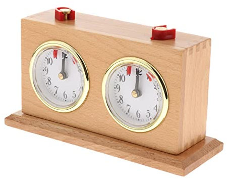 Xiaojikuaipao Horloge d'échecs rétro portable en alliage avec compte à rebours et cadrans faciles à lire, pas besoin de piles