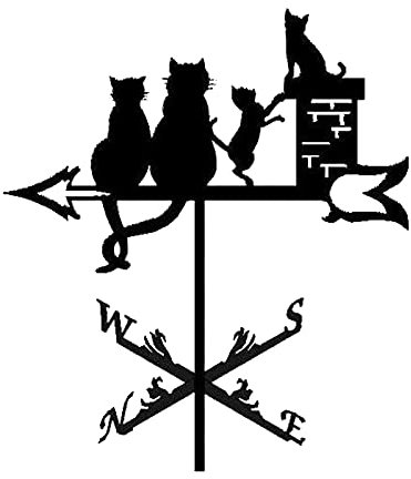 Girouette De Chasse Girouette Vieil Homme Chien Indicateur De Direction du Vent en Acier Inoxydable Résistant À La Corrosion Hibou Girouette Outil De Mesure avec Support De Montage 35 * 50 Cm