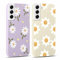 Yoedge 2 × Cover per Samsung Galaxy S21 FE 5G 6,4 - Custodia Fiori Fiore Viola per Telefono in Trasparente con Aesthetic Motivi Design, Custodie per Cellulare in Silicone TPU per Samsung S21 FE Case