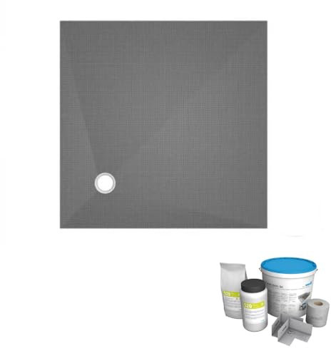 Receveur de douche à carreler 120 x 120 WEDI Fundo Primo carré écoulement excentré + kit d'étancheité