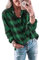 Imily Bela Chemisier à carreaux pour femme - Chemisier long décontracté à manches longues - Chemise en flanelle - Chemise à carreaux - Boutons - Manches longues, vert, XL