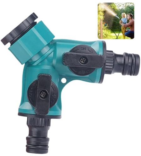 Connector Splitter Spray Water Garden Hose Washing Machine Adapter Garden hose quick splitter,Garden Hose Y-Splitter Connection with Individual On/Off Valves for Water Pipe, Quick Hose End Connector