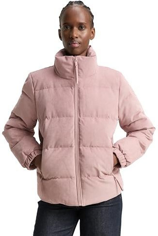 Tom Tailor Denim Damen Cord Pufferjacke mit Stehkragen