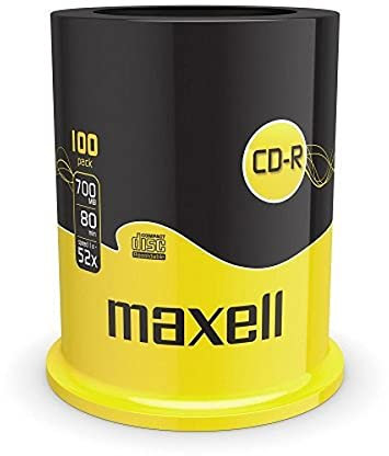 CD-R vergini Maxell 624841.40, 80min. 700MB in campana da 100 pezzi