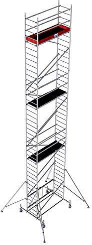 Rollgerüste Faltgerüst (Alu), Arbeitshöhe 11,8 m, Standhöhe 9,8 m,Gerüsthöhe 11 m, Gewicht 219,3 kg