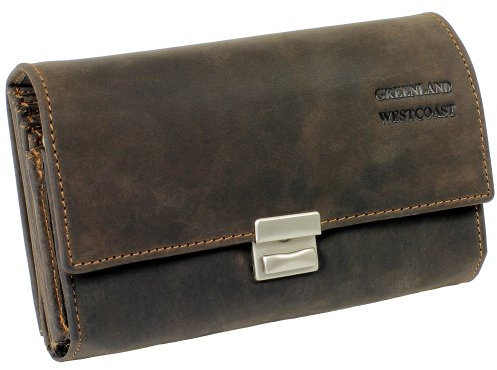 Ledershop24 Greenland Westcoast Kellnerbörse 7-teilig braun Leder Kellnergeldbörse, Taxibörse, Servicegeldbeutel - sehr hochwertig